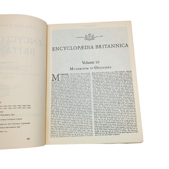 1959 Edition Encyclopedia Britannica Vtg HC Volume 16 MUSHR to OZON Education - Picture 8 of 16